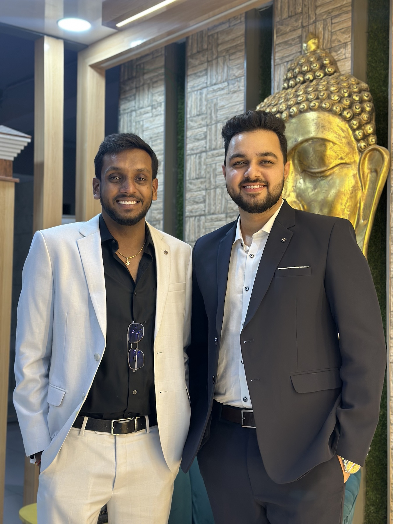 Manthan with co-founder Abhinav at DigiStay.